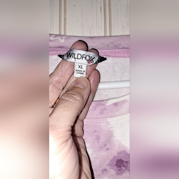 Ladies Wildfox Tie Dyed Stars Purple Pullover Sweatshirt Comfy Beach Leisure XL - Picture 5 of 11